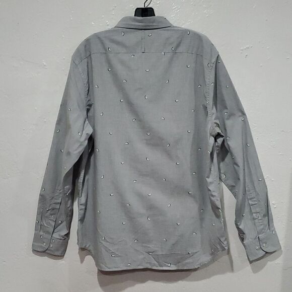 Banana Republic Luxe Poplin Button Down Shirt with Lime Wedge Pattern Size L - Picture 5 of 11